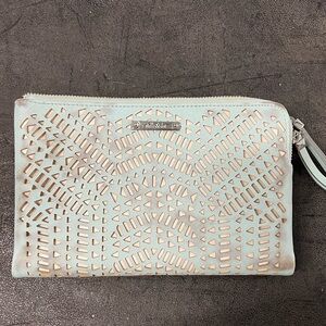 Stella & dot Mint Green Laser-Cut Clutch